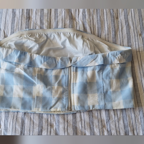 Altard State Gingham Corset Top Halter Size Large - Picture 2 of 5